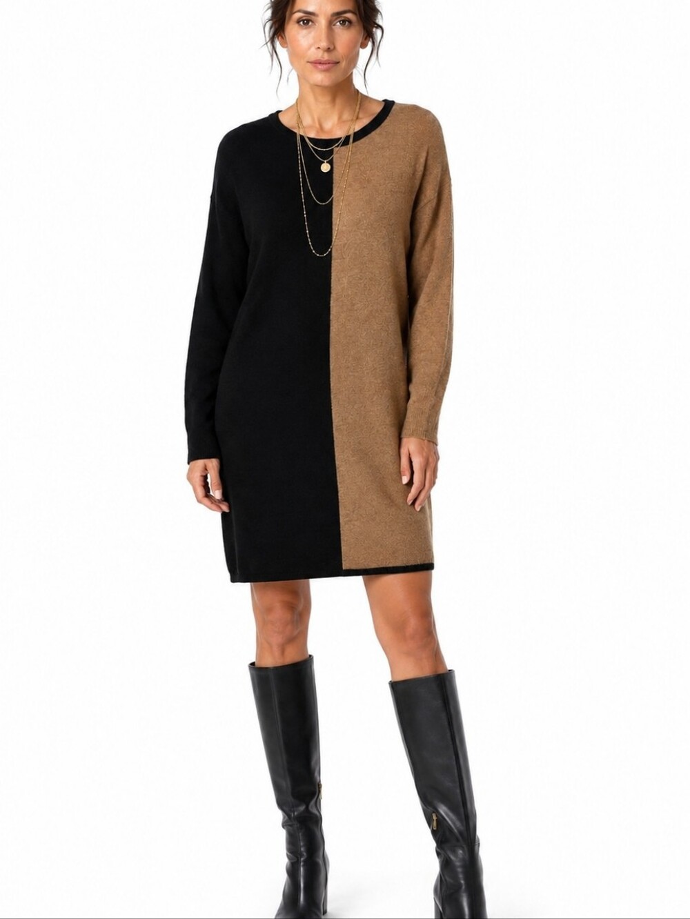 Bartolini Dress Wool Cashmere Blend Sheath Sweater Dress Made In Italy